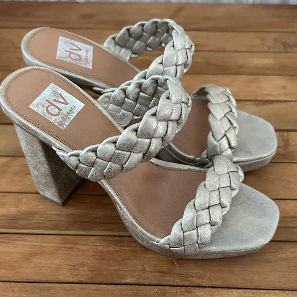 DV by Dolce Vita Women's Braided Heels - Silver